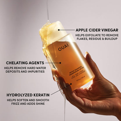 OUAI Detox Shampoo Refill - Clarifying Shampoo for Build Up, Dirt, Oil, Product and Hard Water - Apple Cider Vinegar & Keratin for Clean, Refreshed Hair - Sulfate-Free Hair Care (32 oz) OUAIBuy Supplements Australia