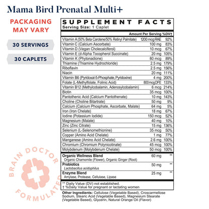Best Nest Wellness Mama Bird Prenatal Vitamin, Methylated Prenatal Vitamins Best Nest Wellness
