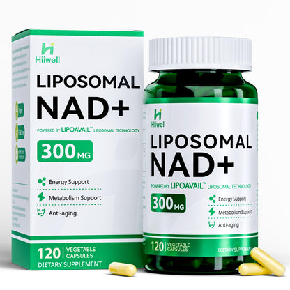 Liposomal NAD Supplement 300mg + Trans-Resveratrol & Quercetin, Energy & Anti-Aging Support, Boost NAD+ Levels - Vegan, Pure NAD Resveratrol Supplement for Women & Men, 120 Capsules HiiwellBuy Supplements Australia