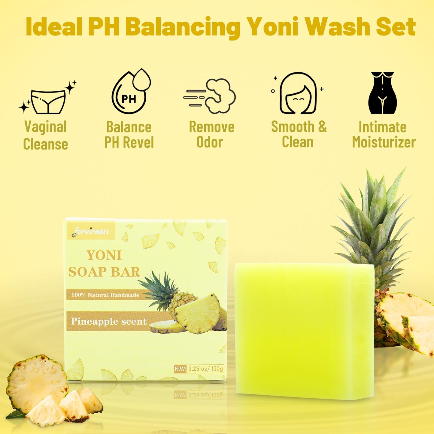 Yoni Wash Yoni Oil Yoni Bar Soap, Women ph Balance, Feminine Wash for Women Remove Odor Moisturizing forvirness