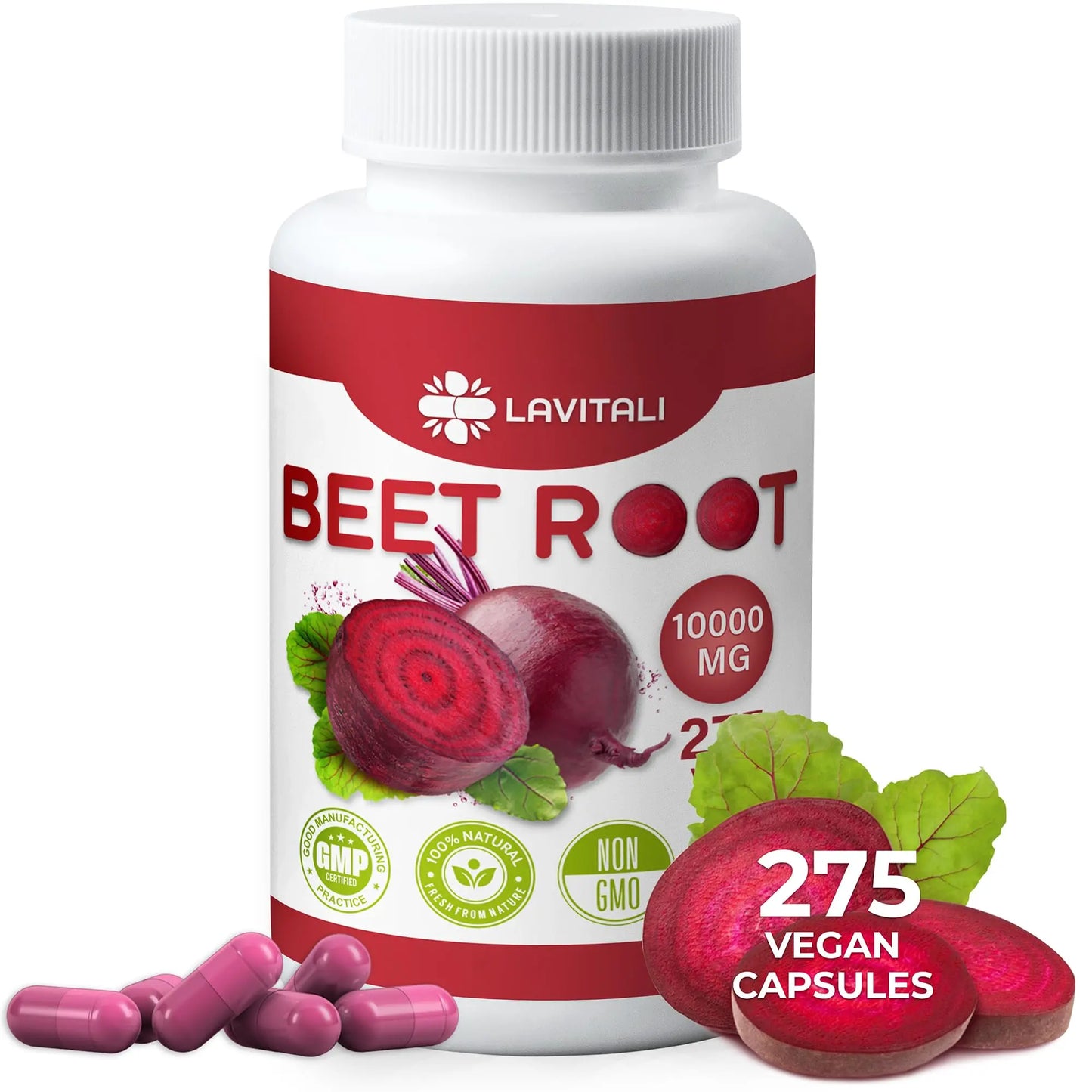 LaVitali 275 Beet Root Extract Capsules, 1000mg per Serving, High Concentrated Herbal LaVitali