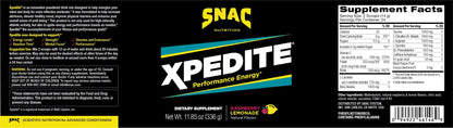 SNAC XPEDITE Preworkout Performance Energy Drink Supplement, Raspberry Lemonade SNAC
