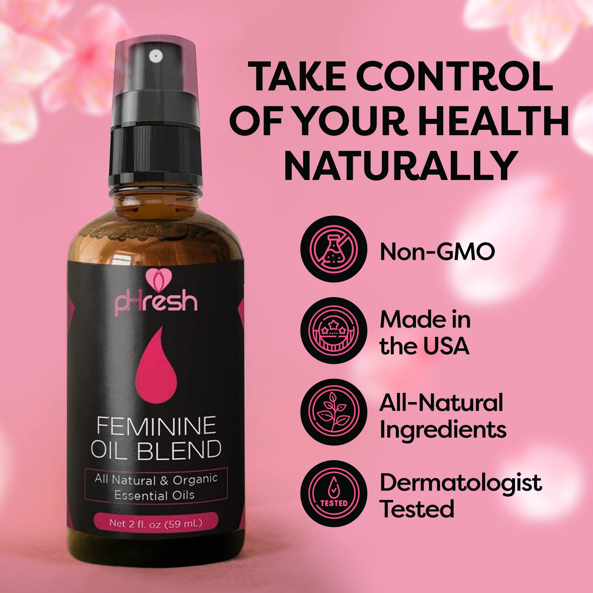 pHresh Feminine Spray - 100% All Natural Yoni Oil for Women - with Tea Tree, Lemongrass, Orange Essential Oils ACE NUTRITIONBuy Supplements Australia