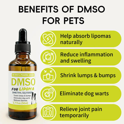 Topical 99.995% DMSO for Dogs Lipoma, Lipoma Treatment for Dogs, Reduce Fatty Lumps and Bumps Inflammation, Swelling, Dog Pain Relief, DMSO in Glass Bottle with Precision Dropper, 1.7 oz Jdicklary buy supplements Au