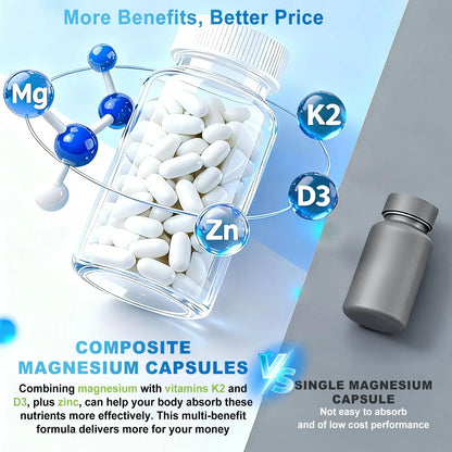 VYXION Magnesium Complex 900mg per Serving – High Absorption Magnesium Glycinate with Vitamin D3 K2 Zinc & B Vitamins – Sleep, Calm, Muscle & Nerve Support – 90 Capsules Vyxion buy supplements Au
