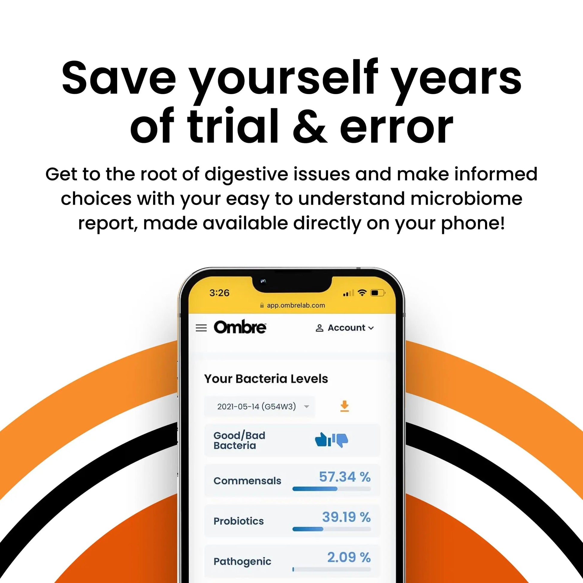 Ombre Gut Health Test Kit - Probiotic Recommender at Home Test for Women & Men - Detailed Custom Gut Microbiome Analysis for Digestive, Immune and Mental Health with Food Suggestions OmbreBuy Supplements Australia