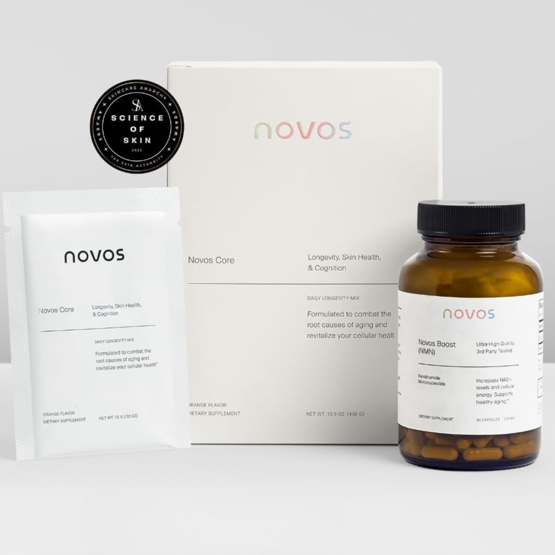 Novos Boost NMN - Contains 250 mg of High-Purity NMN, 60 Capsules, Supports Cellular Repair and DNA Protection, Boosts NAD+ NovosBuy Supplements Australia