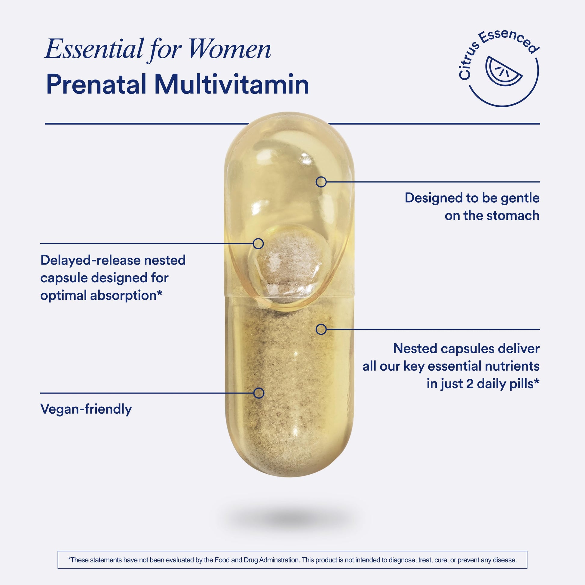Ritual Essential for Women Prenatal Multivitamin: Folate & Choline for Neural Tube Support, Omega-3 DHA for Fetal Brain Development, Iron, Calcium-Helper D3 & K2, Non-GMO, Vegan, Citrus, 30 Days RitualBuy Supplements Australia