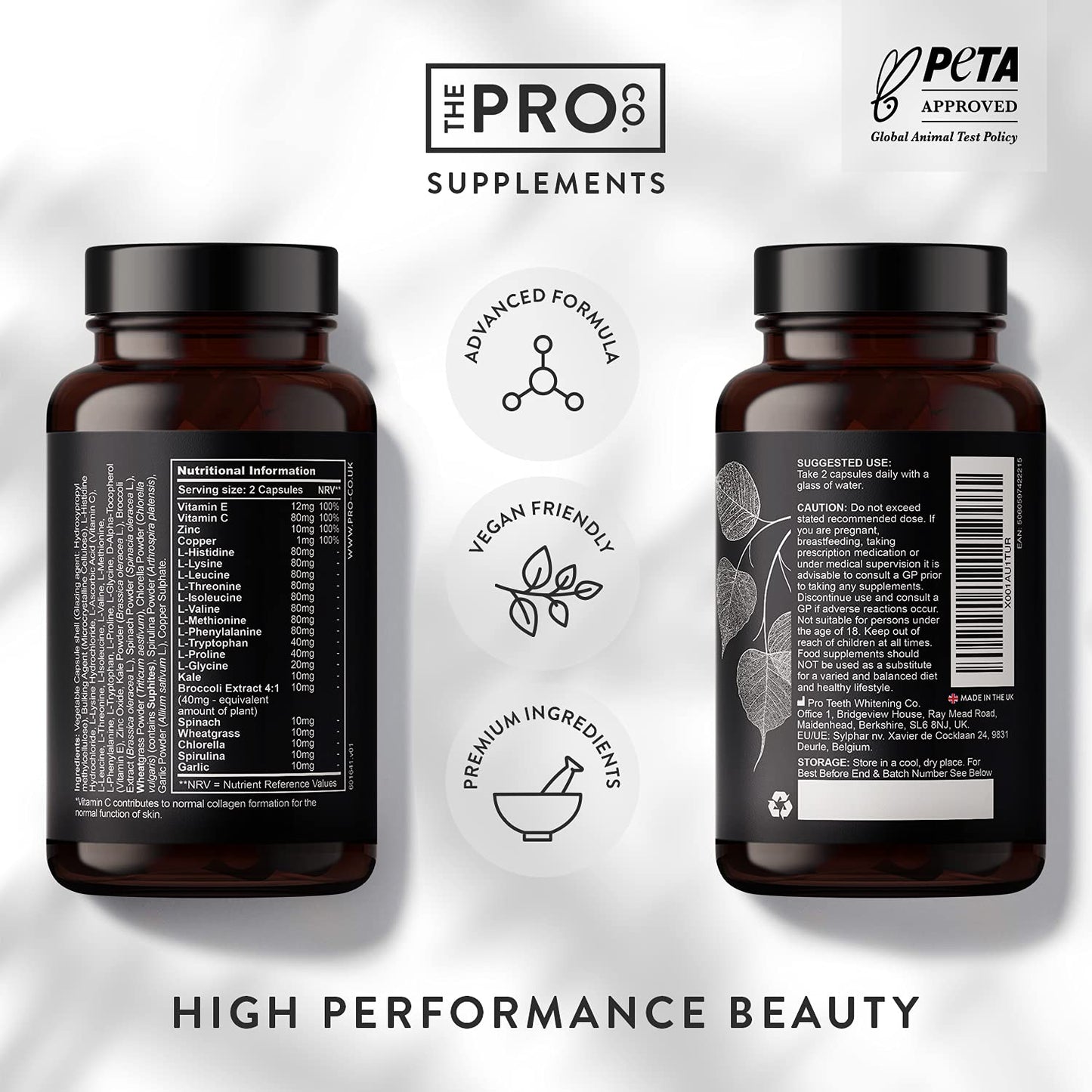 Premium Vegan Collagen Booster Supplement - Hair Skin & Nails Vitamins The Pro CoBuy Supplements Australia
