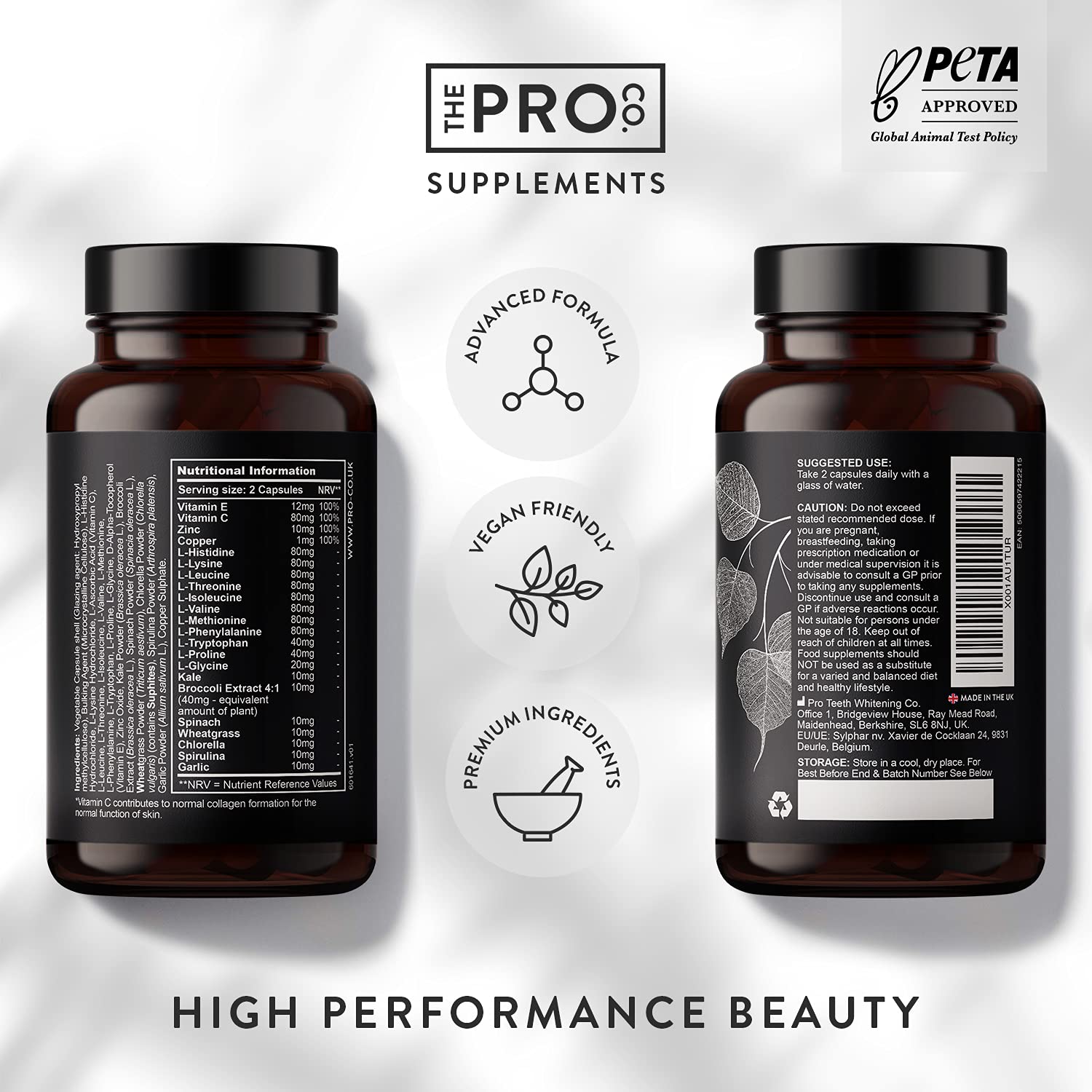 Premium Vegan Collagen Booster Supplement - Hair Skin & Nails Vitamins The Pro CoBuy Supplements Australia