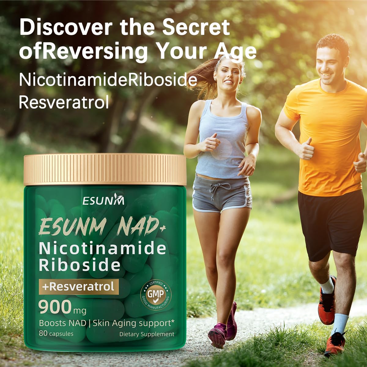 ESUNM Liposomal NAD+ Supplement with Resveratrol, NMN Supplement NAD Resveratrol Support Cellular Health, Stamina & Healthy Aging,Third-Party Tested，80 Capsules ESUNMBuy Supplements Australia