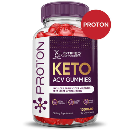 (3 Pack) Proton Protein Keto ACV Gummies Advanced Formula 1000MG Proton Keto Justified Laboratories