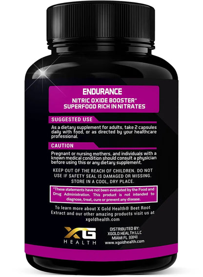 Beet Root Extract Capsules - 12000mg 20x Concentrated Beet Root Capsules Supplement X Gold Health