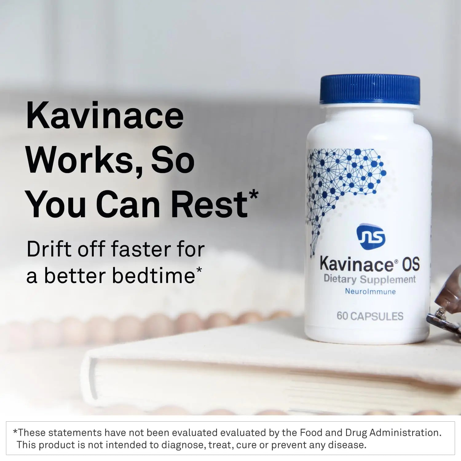 Neuroscience Kavinace OS - Sleep Aid Formula with Melatonin 5mg + L-Theanine - Nighttime Cellular Health Blend for Sleep Efficiency and Immune Support (60 Capsules) NeuroScience buy supplements Au