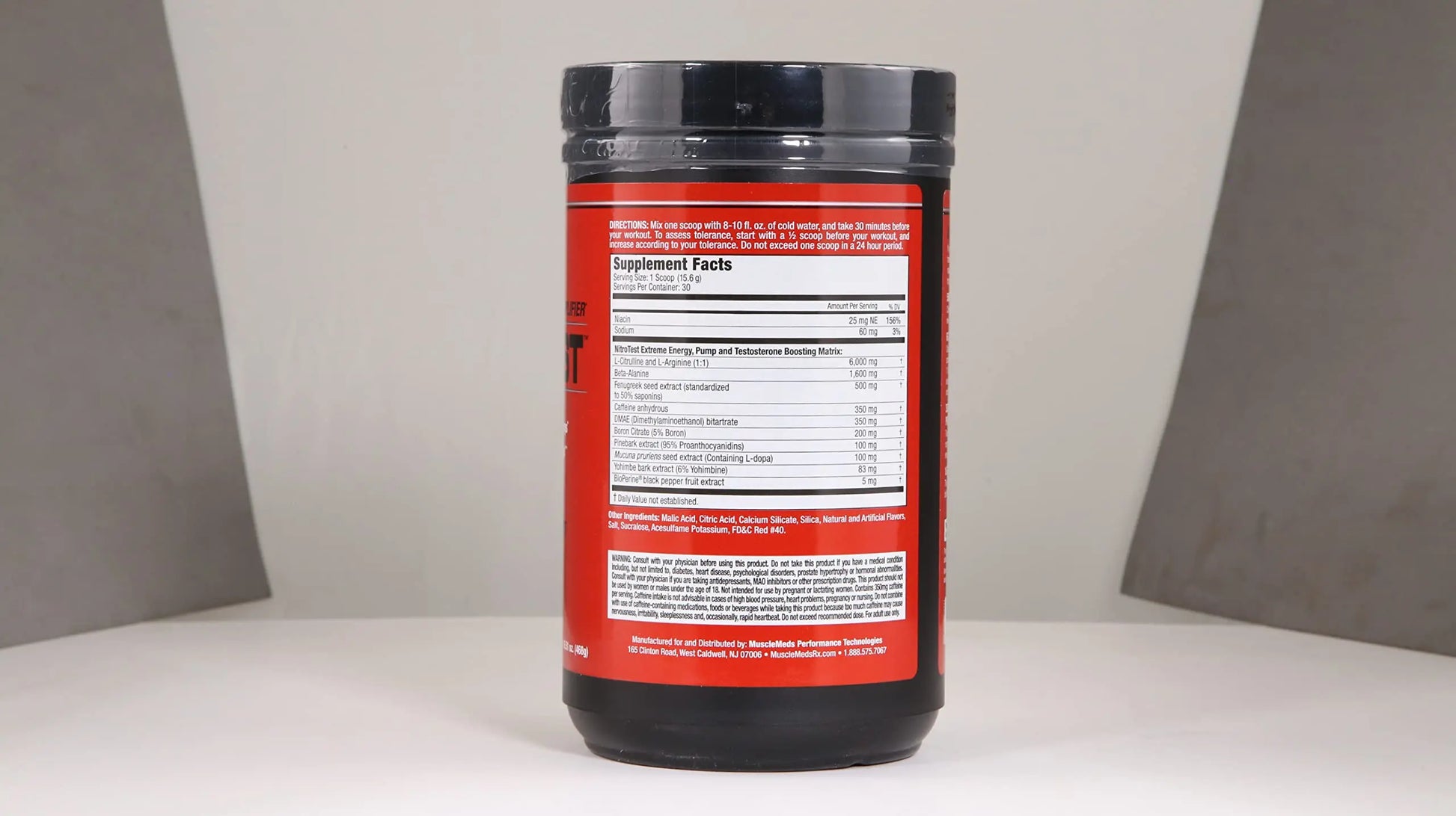 MuscleMeds Nitrotest Pre-Workout Supplement Drink, Boost Nitric Oxide, Testosterone MuscleMeds