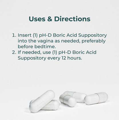 pH-D Feminine Health Support - 600 mg Boric Acid Suppositories - Woman Owned - for Vaginal Odor Use - 36 Count pH-D Feminine Health SupportBuy Supplements Australia