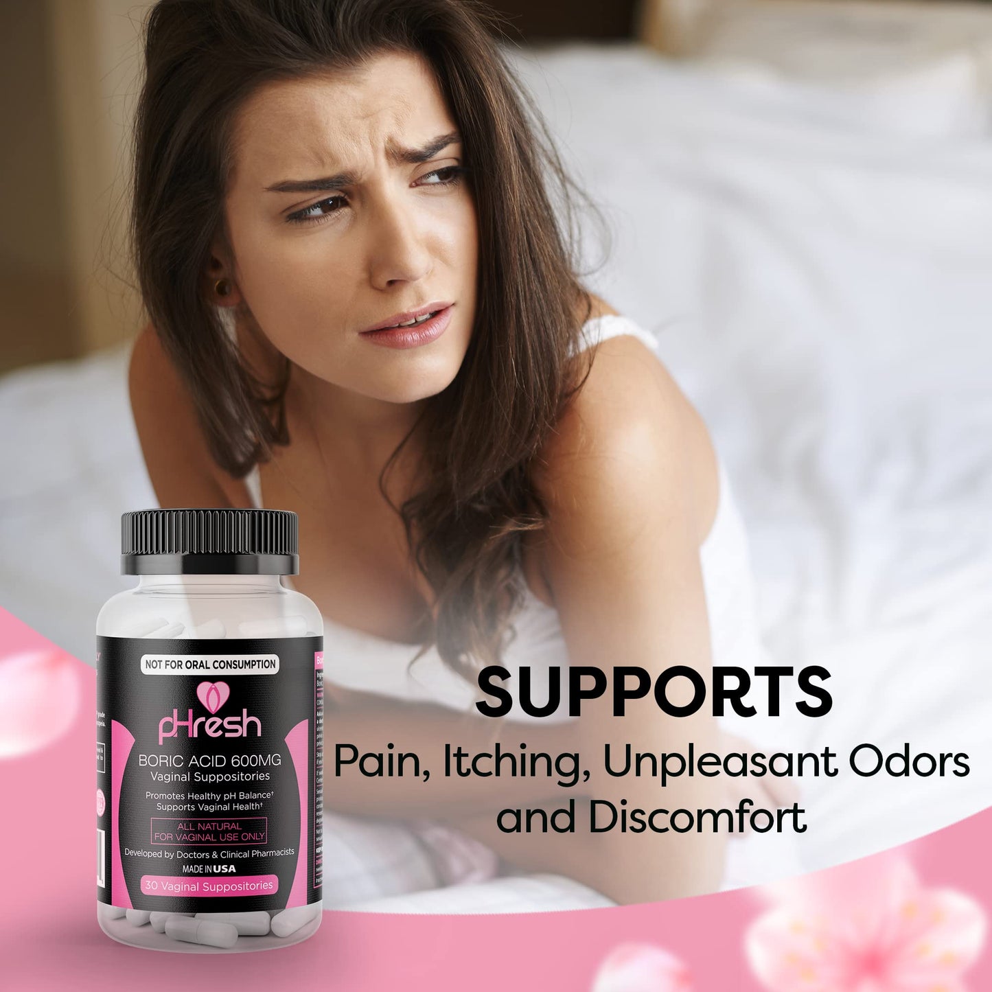 ACE NUTRITION pHresh Boric Acid Suppositories for Women, Suppositories for Odor Use ACE NUTRITIONBuy Supplements Australia