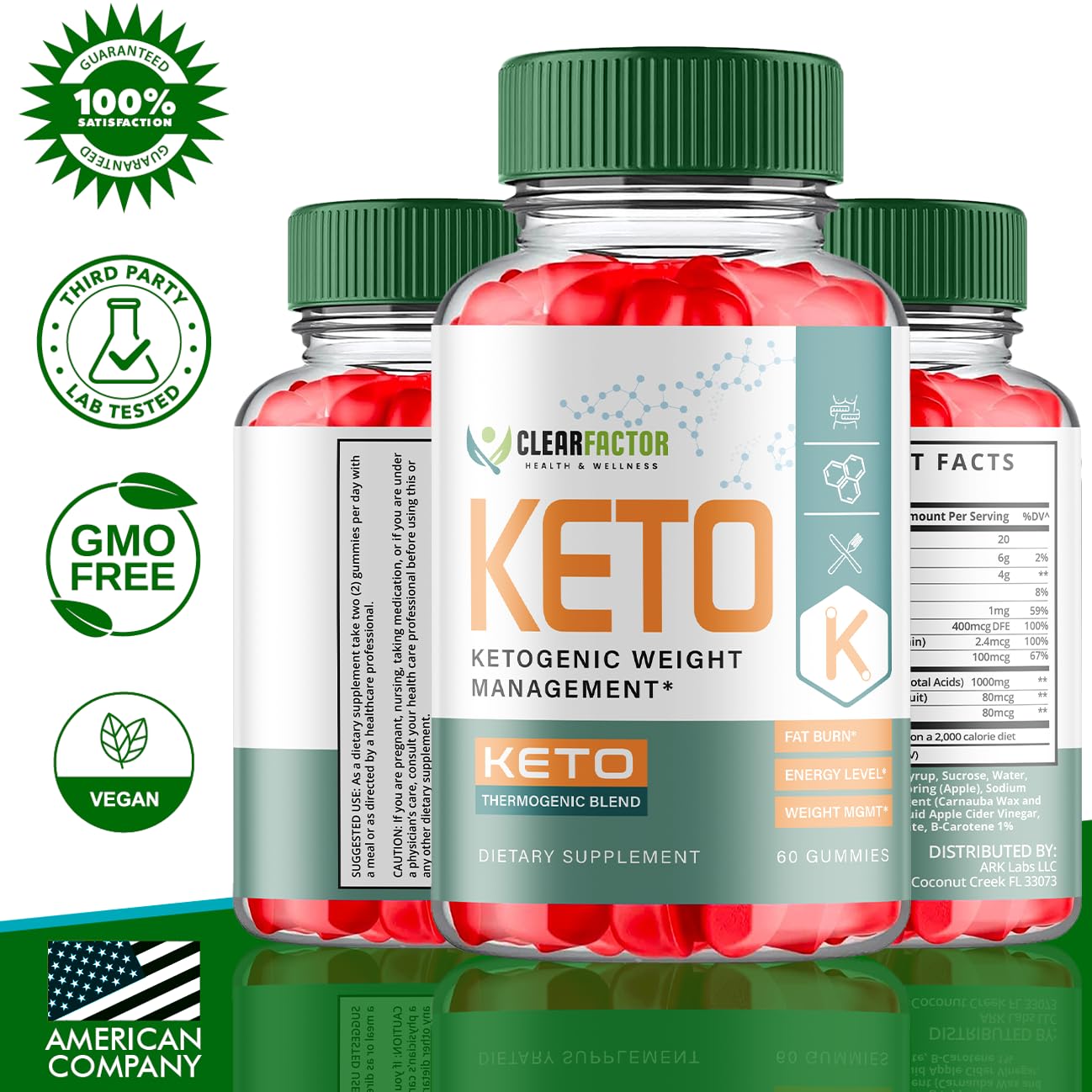 (2 Pack) Clear Factor Gummies, Clear Factor ACV Gummies, Clear Factor Gummy, Clear Factor Ark Labs