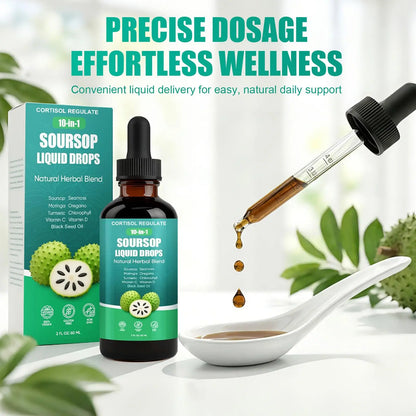 CORTISOL REGULATE Soursop Liquid Drops, 10-in-1 Blend with Sea Moss, Moringa, Turmeric, Black Seed Oil, Oregano, and More, 2 fl oz (1 Pack) CORTISOL REGULATE buy supplements Au