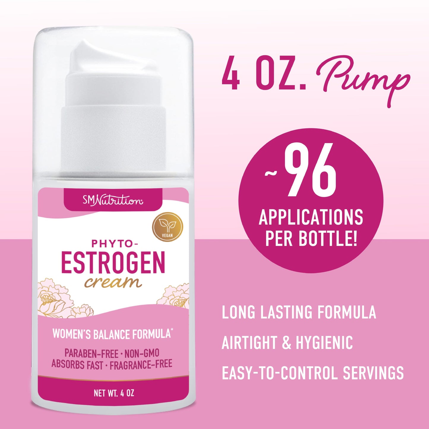 Phyto Estrogen Cream for Women | Plant Based Hot Flash, Menopause & Menstrual Cycle Support SMNutrition