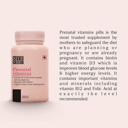 Vishopy Prenatal Supplement for Women- Multivitamin for Pregnancy with DHA- Reduces Birth Defects Vishopy