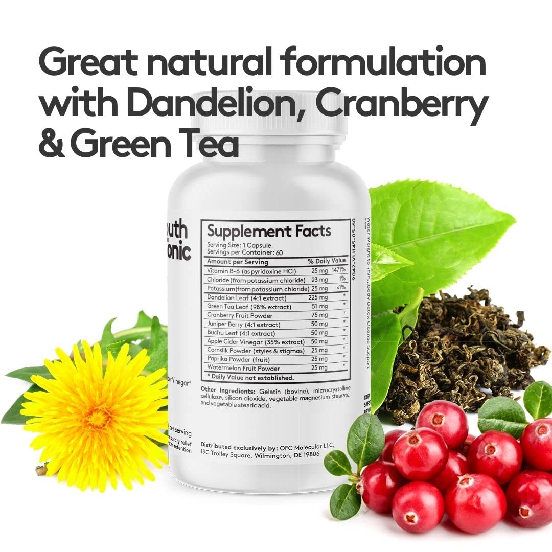 Youth & Tonic Women Water Weight Loss Pills for Hormonal Changes and Fluid Retention During PMS Youth & Tonic