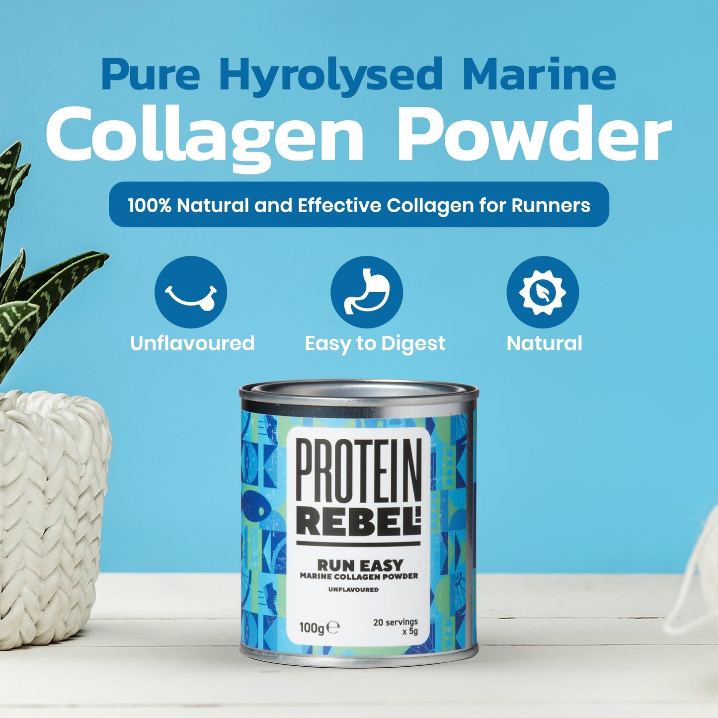 Protein Rebel - Run Easy Marine Collagen Powder for Running, Joint Support - Unflavoured Powder Collagen Protein RebelBuy Supplements Australia