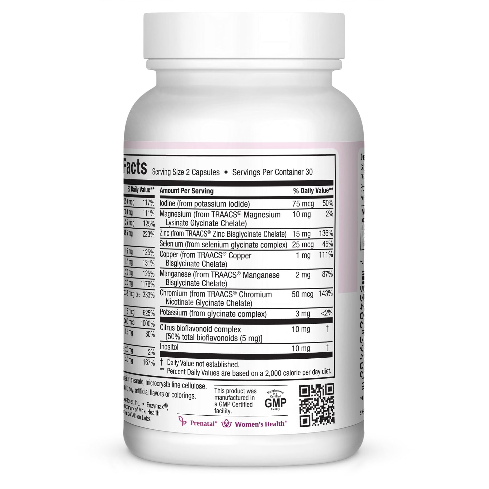 Maxi-Health Small Prenatal Capsules With Methyl Folate - Minerals, Gentle Iron, Vitamins - Kosher, 60 Count Maxi Health