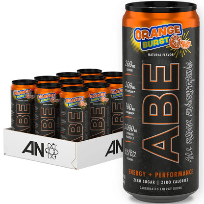 ABE Energy + Performance Sugar Free Energy Drink - All Black Everything Drink With Caffeine ABE all black everything