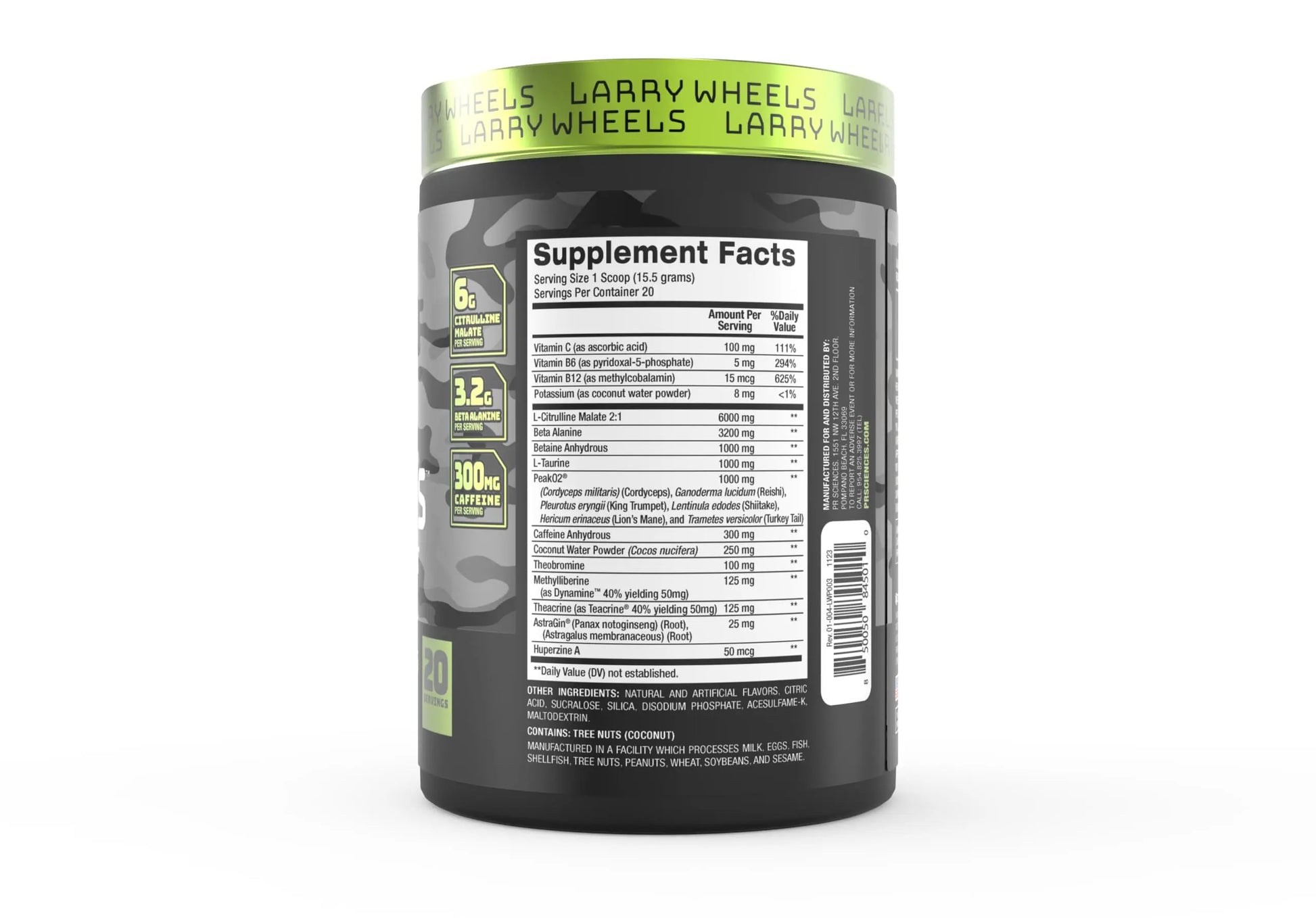 Larry Wheels' PR Preworkout - Enhance Performance with 6g Citrulline, 3.2g Beta Alanine PR Sciences