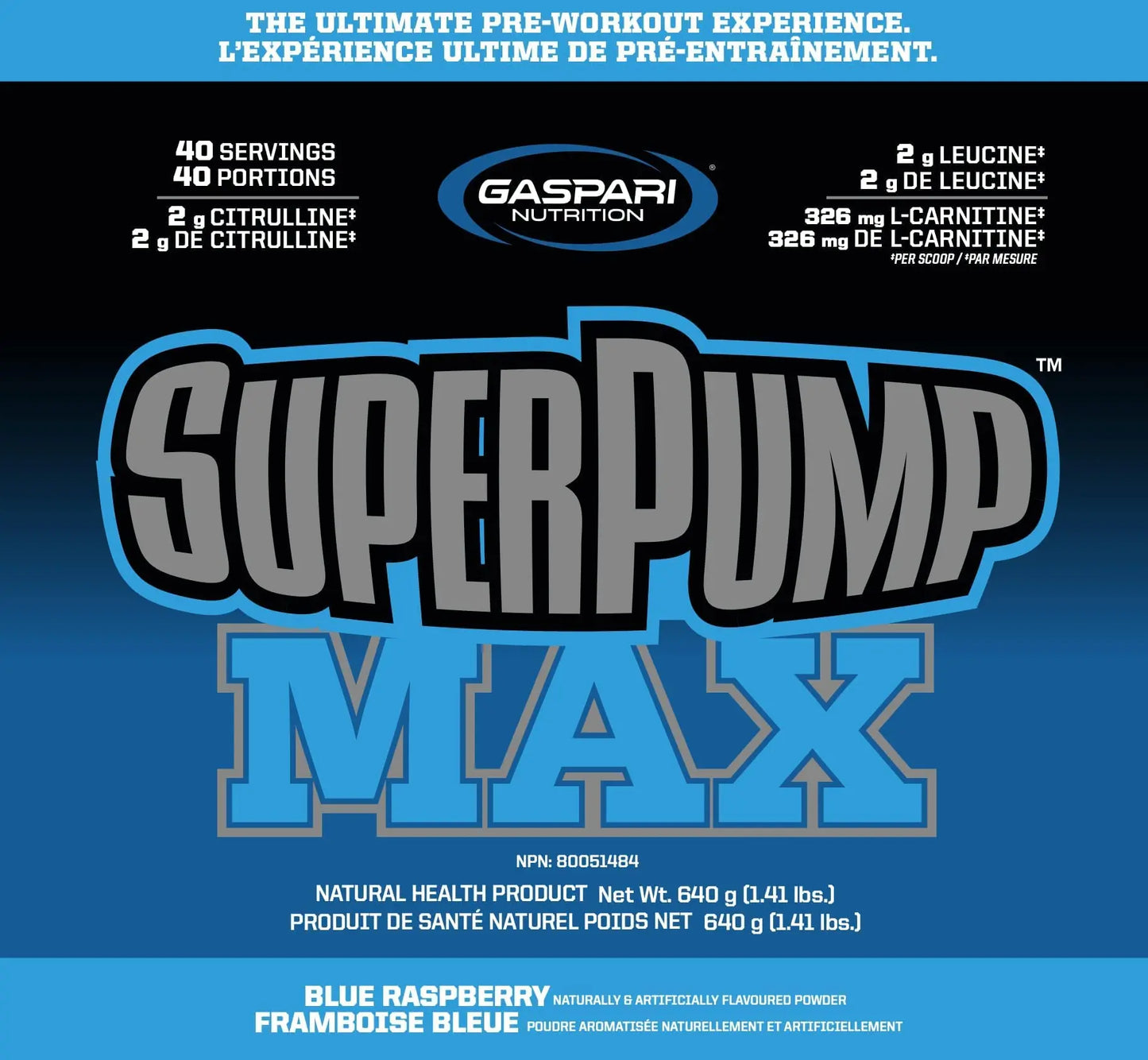 Gaspari Nutrition SuperPump Max Blue Raspberry Ice - 1.41 lbs Gaspari Nutrition