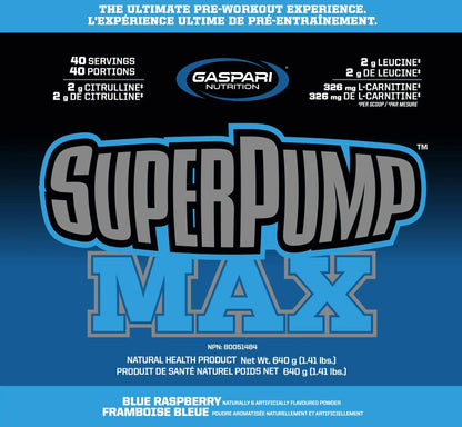 Gaspari Nutrition SuperPump Max Blue Raspberry Ice - 1.41 lbs Gaspari Nutrition