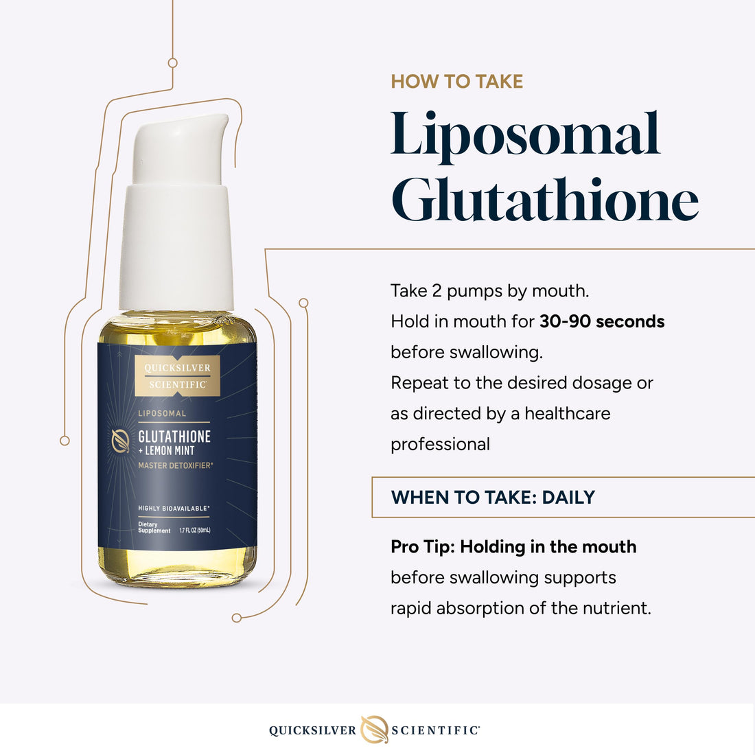 Quicksilver Scientific Liposomal Glutathione - Superior Absorption Oral Glutathione Supplement for Detox & Immune Support - Lemon Mint (1.7 fl oz) Quicksilver ScientificBuy Supplements Australia