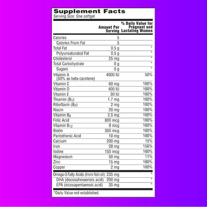 One-A-Day Prenatal 1 with DHA & Folic Acid Softgels, 30 ea (Pack of 6) ONE A DAY