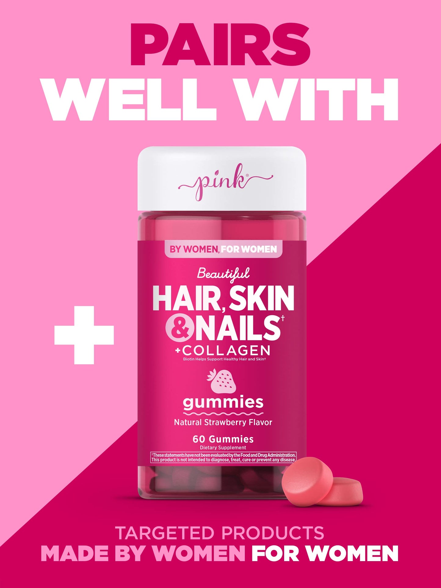 PINK Prenatal Vitamins | 60 Gummies with DHA and Folic Acid | Non-GMO & Gluten Free Multivitamin PINK