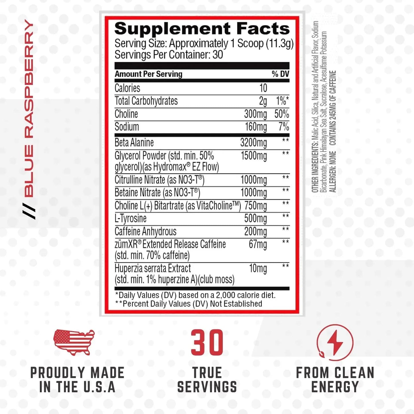 Purus Labs NOXYGEN PREWORKOUT Powder, 30 Servings (Blue Raspberry) Purus Labs