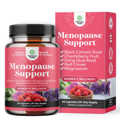 Complete Herbal Menopause Supplement for Women - Female Hormone Balance Capsules for Night Sweats Hot Flashes & Mood Swings with Dong Quai, Chaste Berry & Black Cohosh Root - 60 Count Natures CraftBuy Supplements Australia