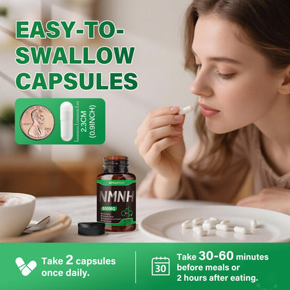 SUPRANOURISH Pure NMNH Supplement 120 Capsules - 800mg High-Purity NMNH Supplements, NAD Supplement for Boost NAD+ for Anti-Aging & Cellular Energy SUPRANOURISHBuy Supplements Australia