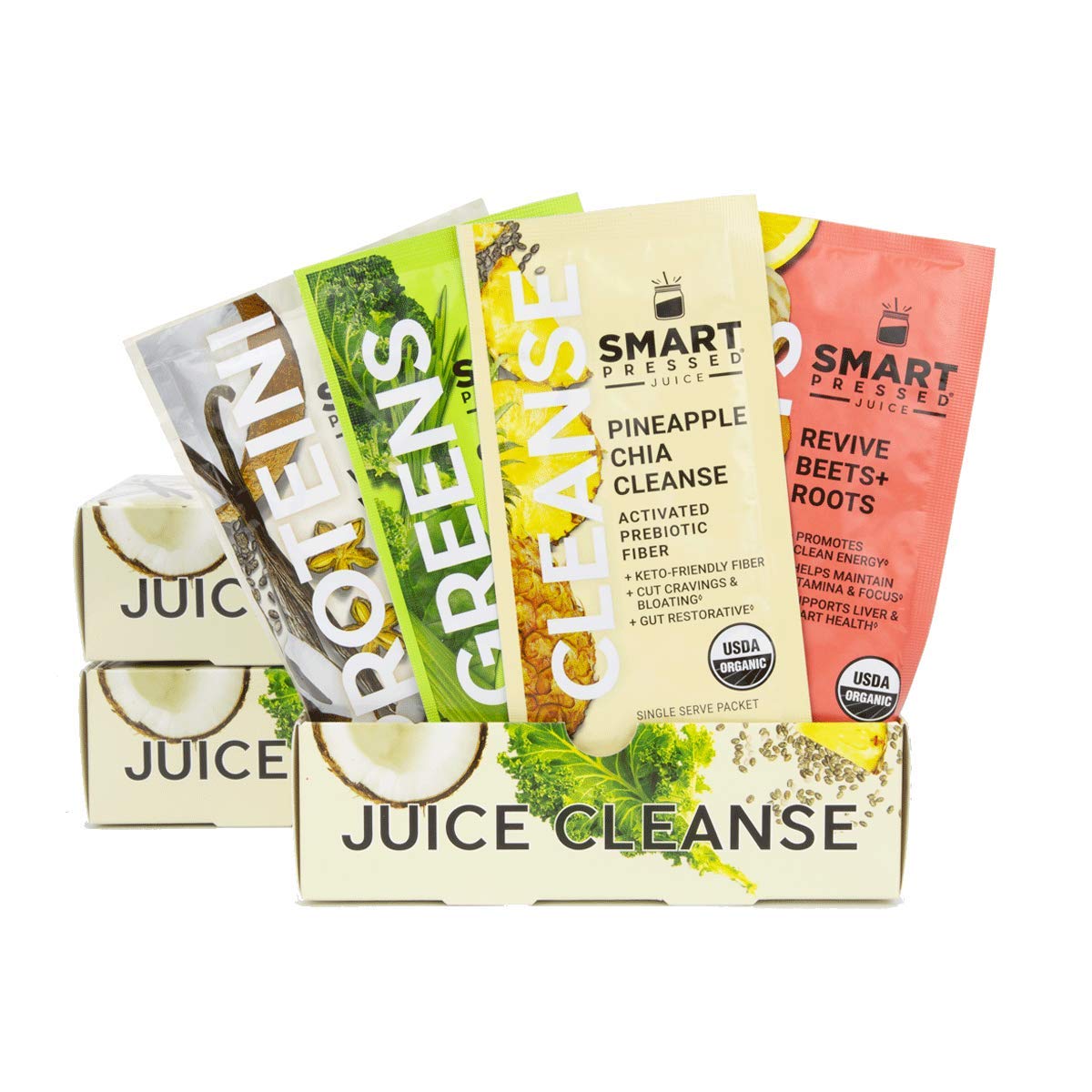 SMART Pressed Juice 3-Day Organic Juice Cleanse | Healthy Detox Program | Vegan Vanilla Protein