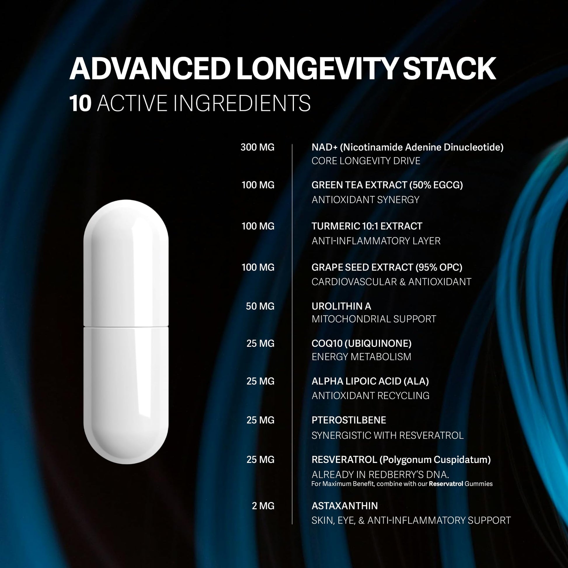 NAD Supplement with Direct NAD+ 300mg (NAD Plus) | Advanced Longevity Complex with Urolithin A & Resveratrol | NMN Alternative | 60 Capsules | Non-GMO, Gluten Free | Made in USA Redberry OrganicsBuy Supplements Australia