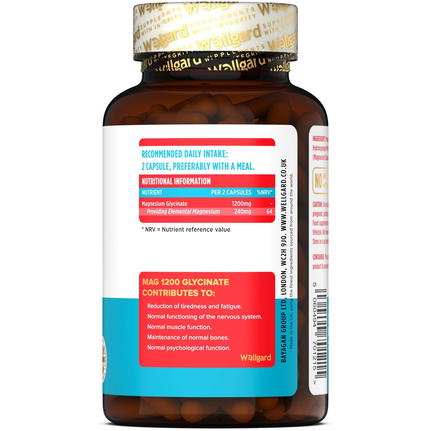 Wellgard Magnesium Glycinate, Mag 1200, High Strength Magnesium Bisglycinate WellgardBuy Supplements Australia