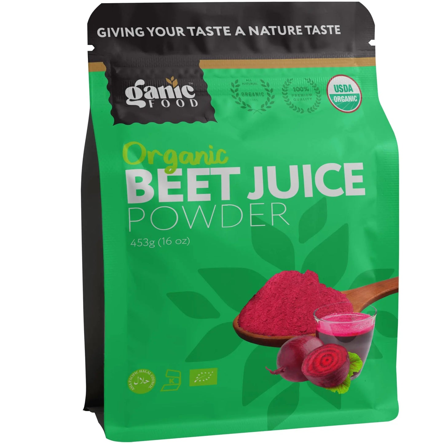 Ganic Food Organic Beet Root Juice Powder, 16 Ounces Ganic Food