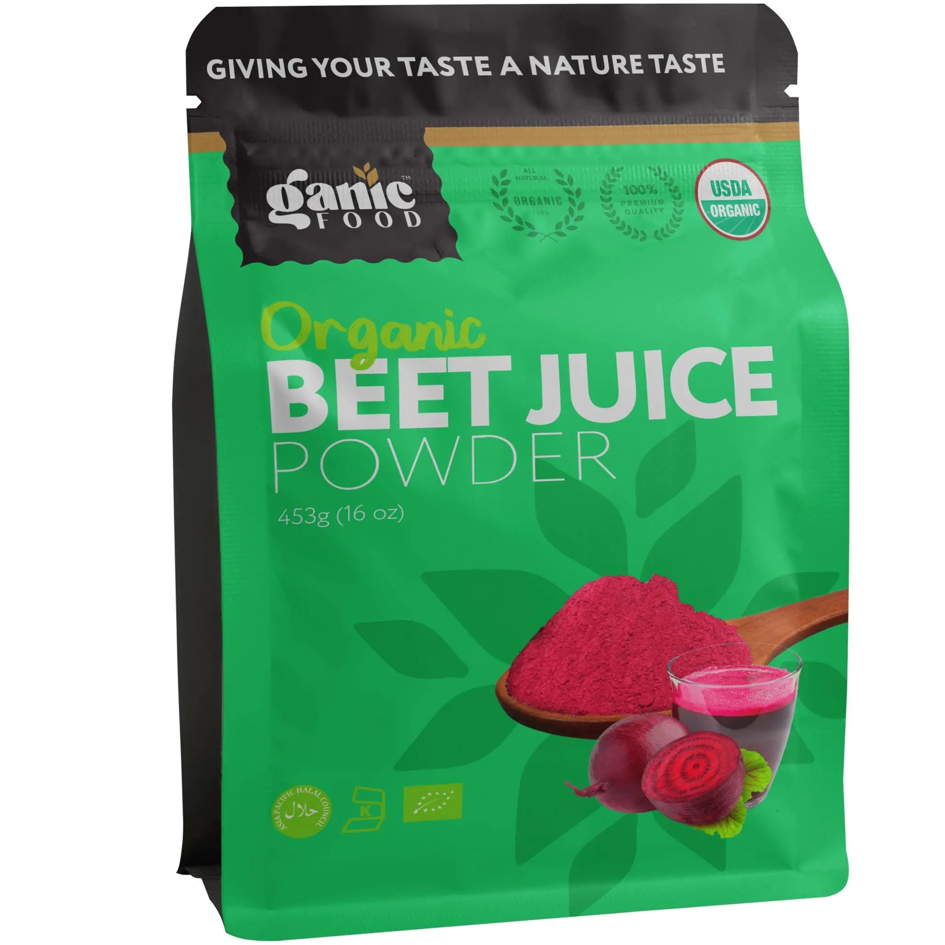 Ganic Food Organic Beet Root Juice Powder, 16 Ounces Ganic Food
