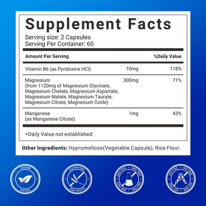 Magnesium Complex Supplement with 7 Forms of Magnesium Glycinate, Malate, Citrate & More, High Absorption for Bones, Muscle, Recovery, Energy, Vegan Non-GMO 120 Capsules Svovita buy supplements Au