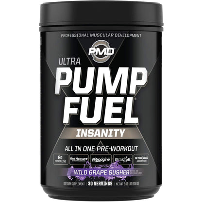 PMD Sports Ultra Pump Fuel Insanity - Pre Workout - Grape Gusher (30 Servings) PMD
