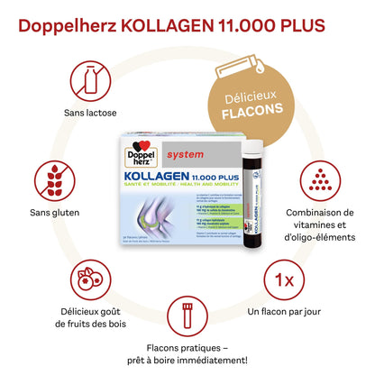 Doppelherz - Kollagen 11000 Plus - Collagen hydrolysate, chondroitin Sulphate, Vitamins C and D and Trace Elements DoppelherzBuy Supplements Australia