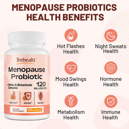 Menopause supplements for women, 120 Billion CFU Probiotic, 13-in-1 Herbs & Botanicals Complex Trehealtt