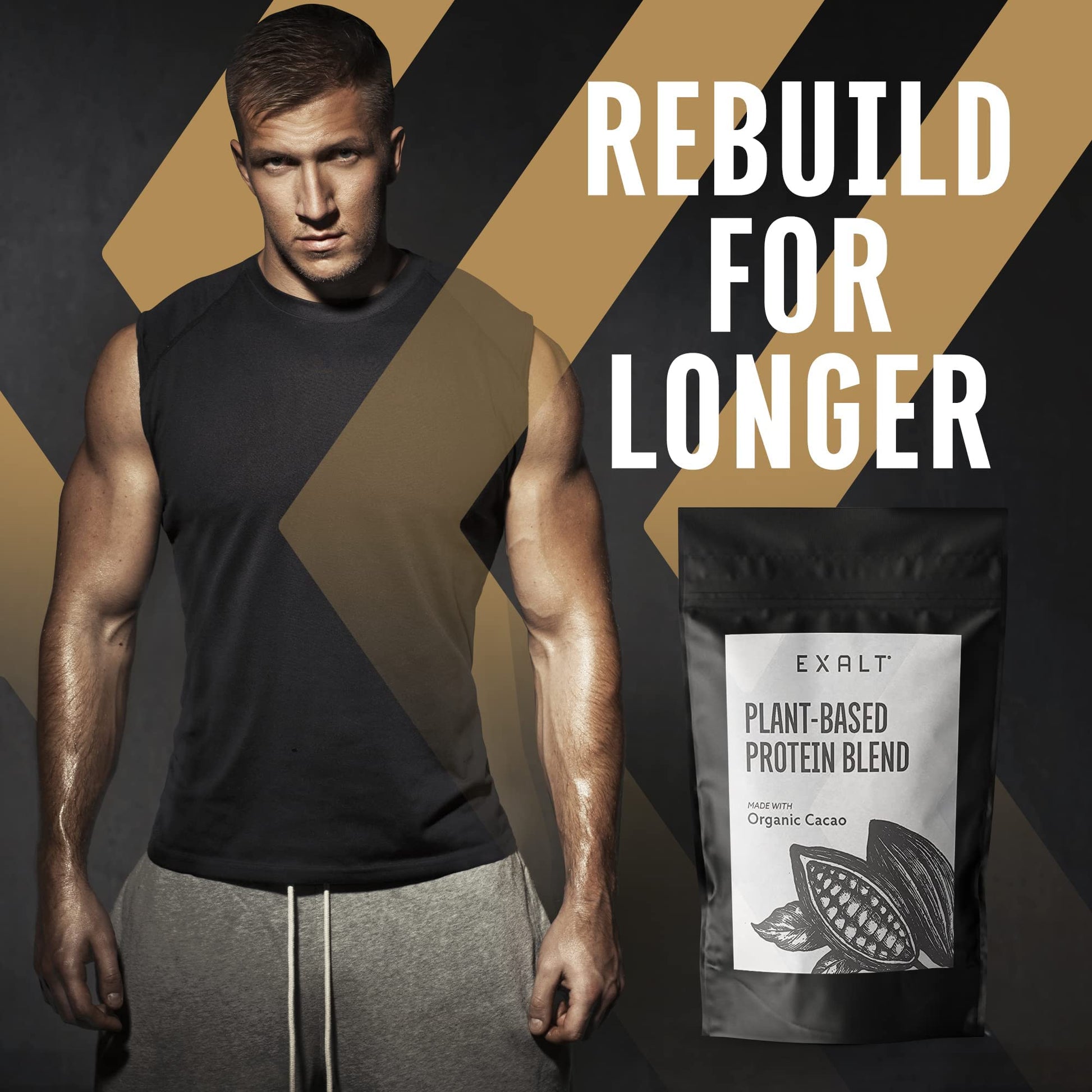 EXALT Vegan Protein Powder - 100% Plant-Based – Gluten Free - Keto Friendly EXALT