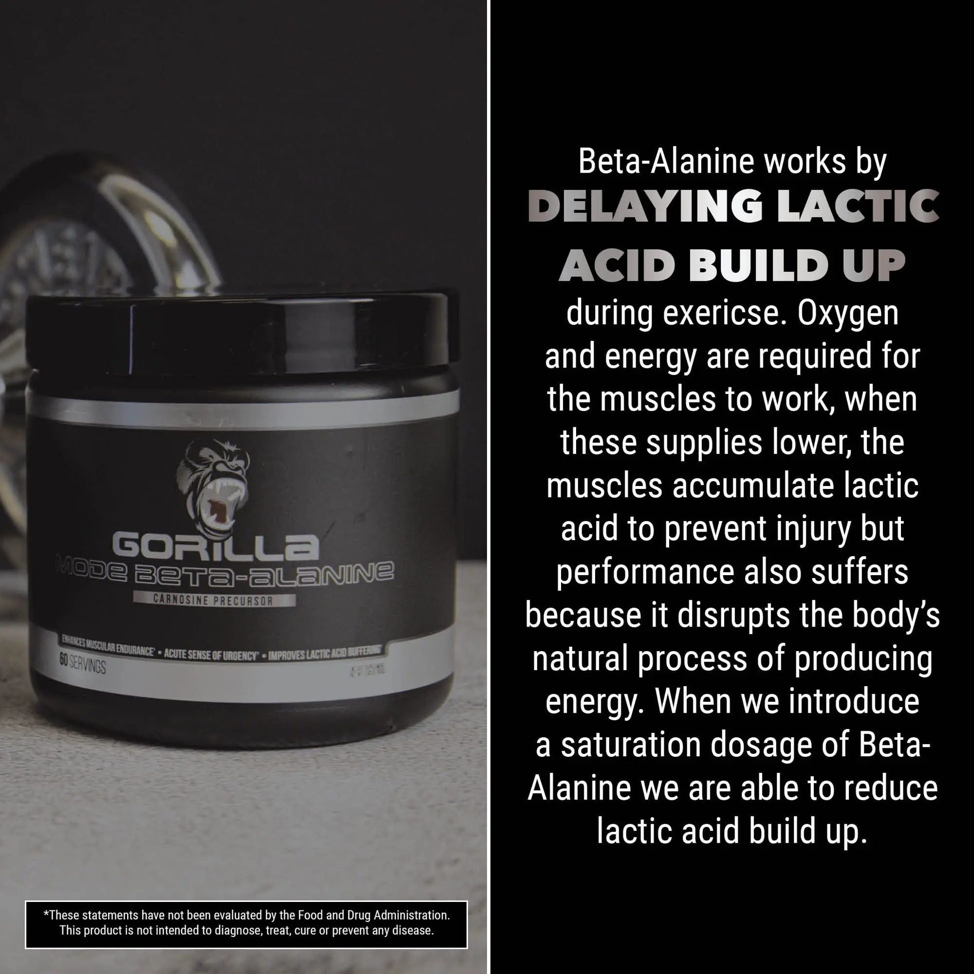 Gorilla Mode Beta-Alanine – Carnosine Precursor/Enhanced Muscular Endurance Gorilla Mind