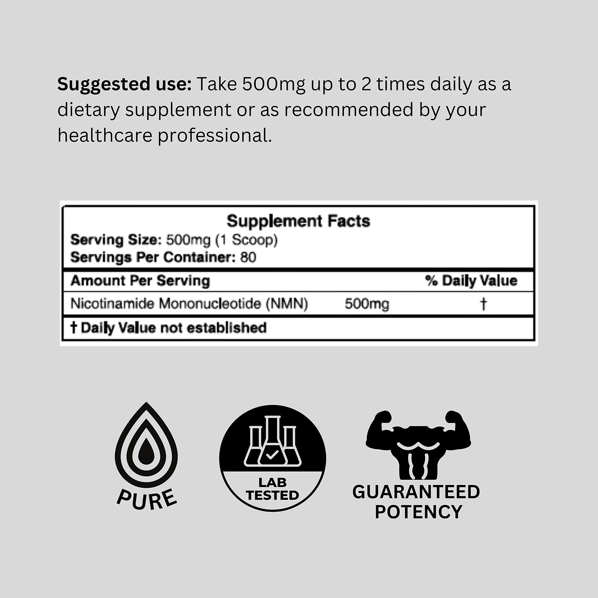 Probase Nutrition Longevity Pure NMN Powder 40 Grams - Ultra-Pure, Fully Stabilized, Pharmaceutical Grade NMN to Boost NAD+, Nicotinamide Mononucleotide Powder Supplement Probase NutritionBuy Supplements Australia